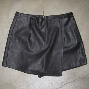 Brandy Melville Black Vegan Leather Skort